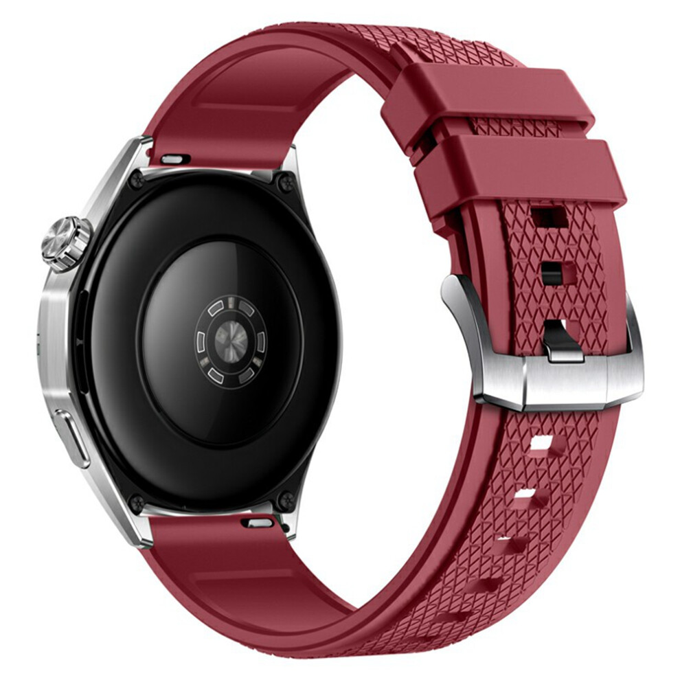(Red) 22Mm Cross Textu Fluorubber Strap For Huawei Watch Gt 6 / 5 Pro / 5 46Mm Replacement Watch Band Red 6914298795910