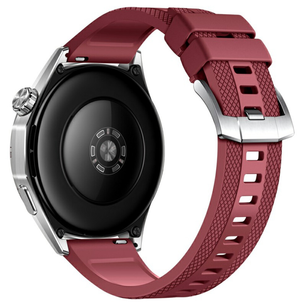 (Red) 22Mm Textu Fluorubber Strap For Huawei Watch Gt 6 / 5 Pro / 5 46Mm Replacement Watch Band Red 6914293520494