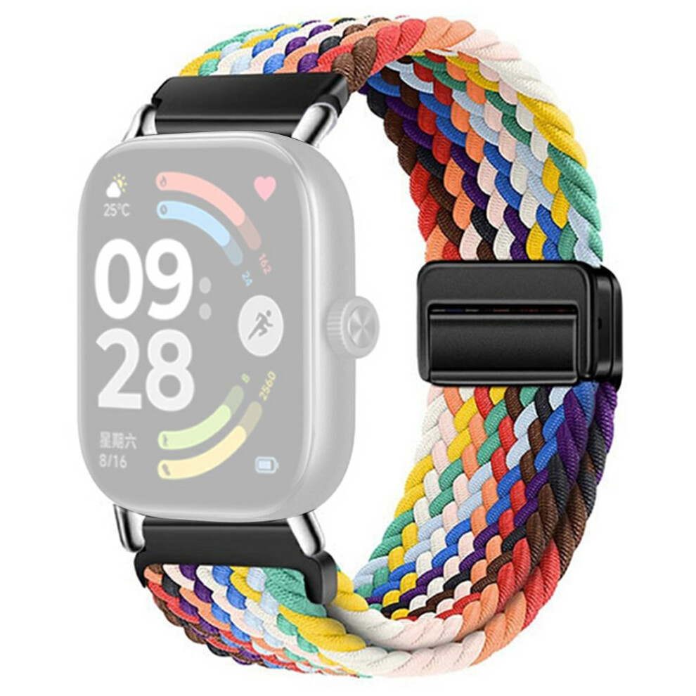 (Rainbow) For Honor Watch X5 Braided Nylon Watch Band Replacement Strap With Magnetic Buckle 6914292829345