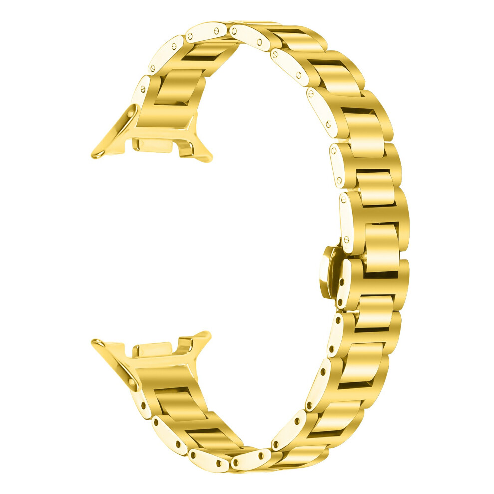 (Gold) Watch Band For Samsung Galaxy Watch8 44Mm / 40Mm / Watch8 Classic 46Mm Butterfly Clasp Stainless Steel Electroplated Gold 6914296457254