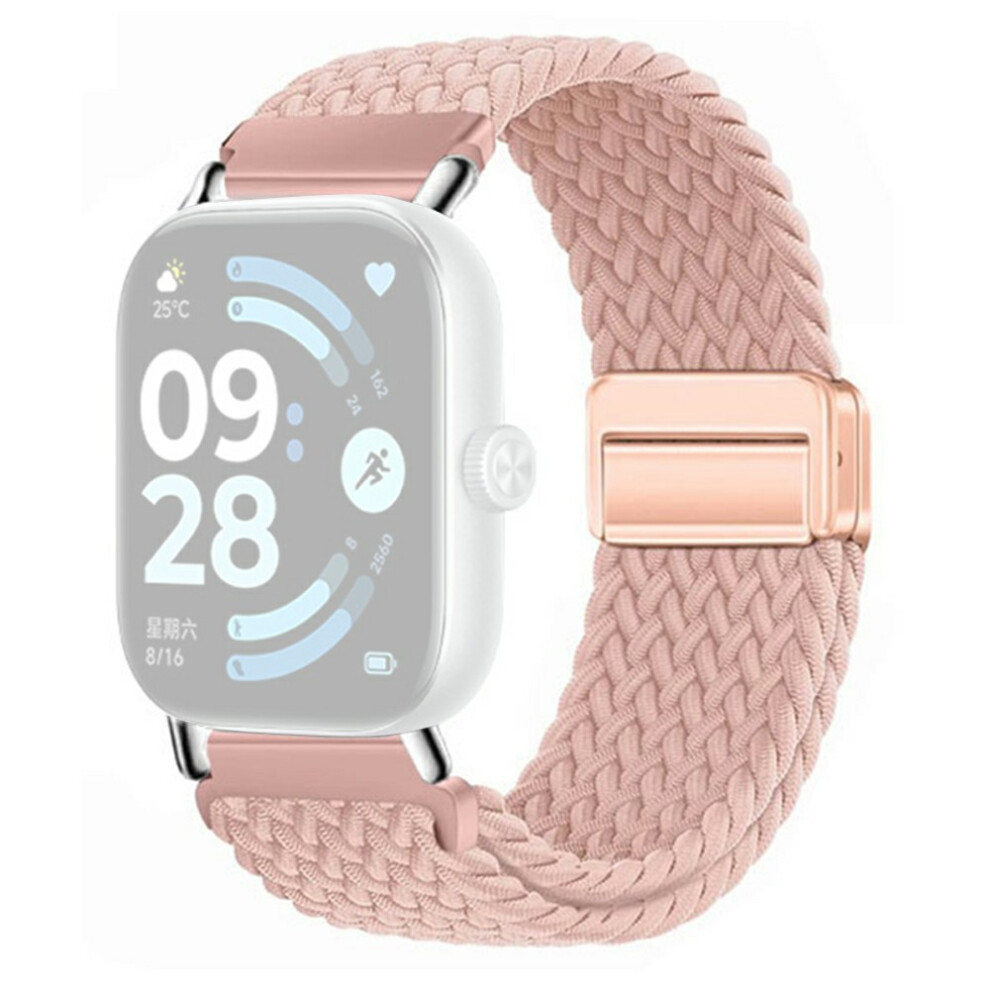 (Pink) For Honor Watch X5 Braided Nylon Watch Band Replacement Strap With Magnetic Buckle Pink 6914298369241