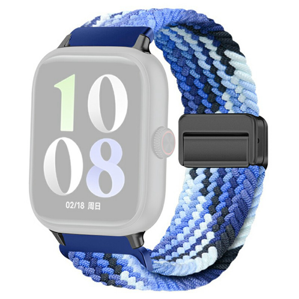 (Blue) For Honor Watch X5 Braided Nylon Watch Band Replacement Strap With Magnetic Buckle Blue 6914294265349