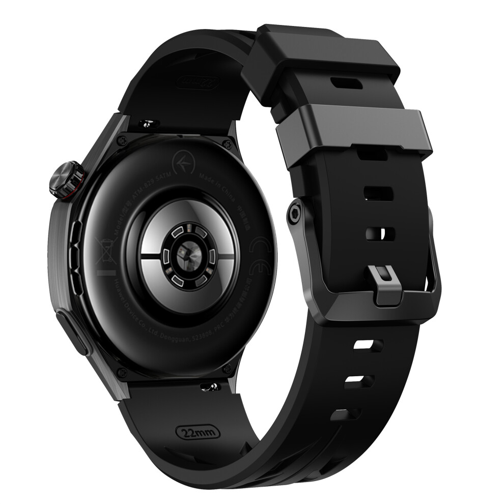 (Black) 22Mm Groove Design Silicone Strap For Samsung Galaxy Watch3 45Mm / Watch 46Mm / Huawei Watch Gt 6 46Mm Multi Hole Adjust Black 6914293154699
