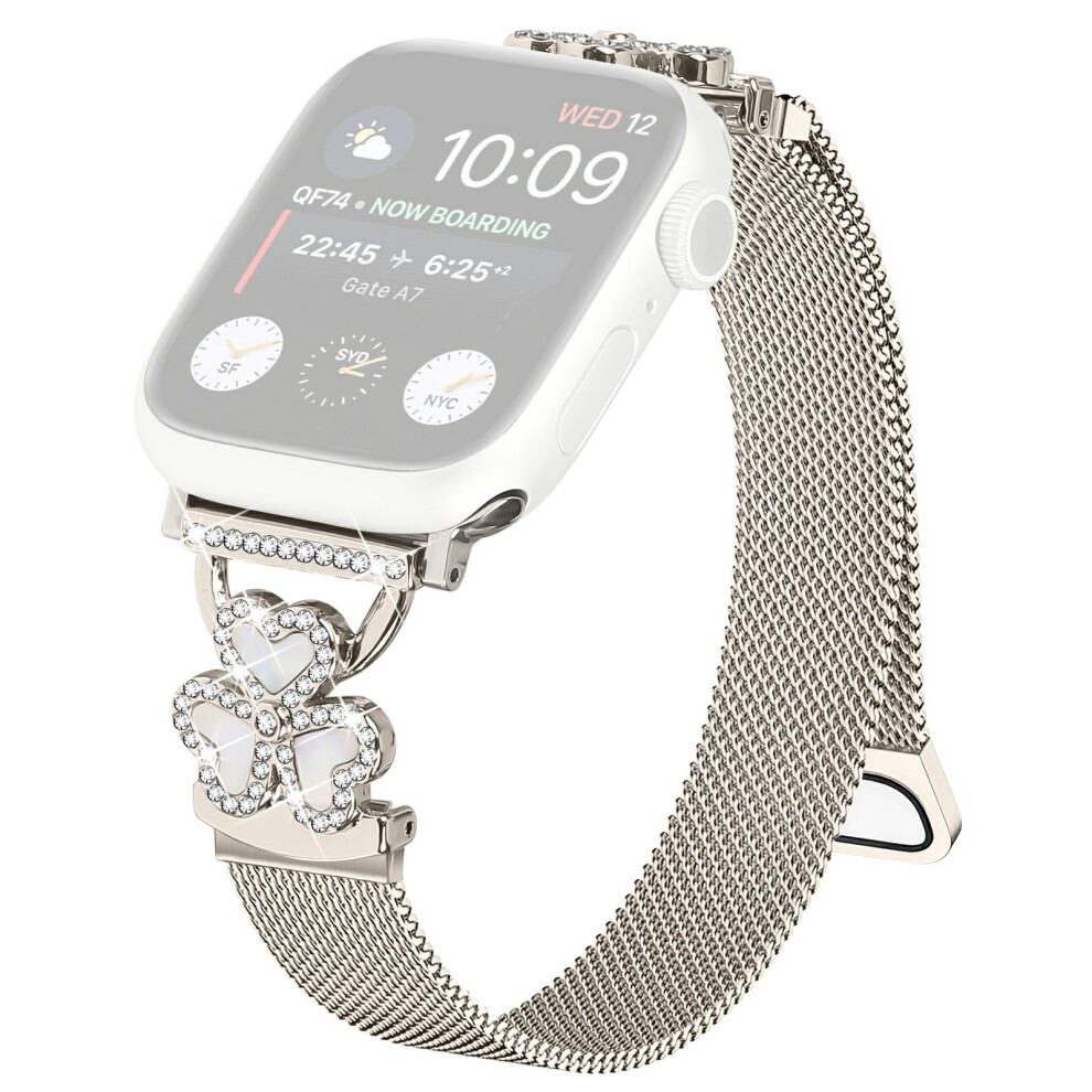 (Starlight+Colorful Shell) Electroplated Milanese Strap For Apple Watch Series 11 10 42Mm / 9 8 7 41Mm / Se3 Se2 Se 6 5 4 40Mm / 3 2 1 38Mm H 6914290691449