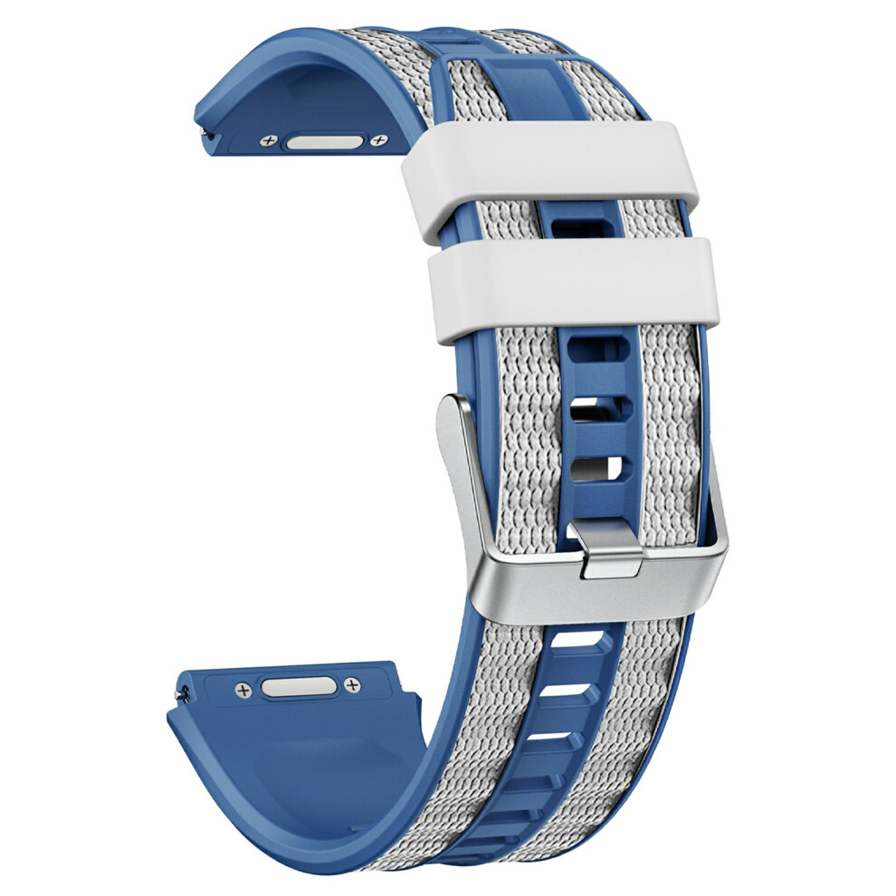 (Blue / White) 22Mm Watch Band For Huawei Watch Ultimate 2 Silicone+Nylon Replacement Strap Blue,White 6914295930550