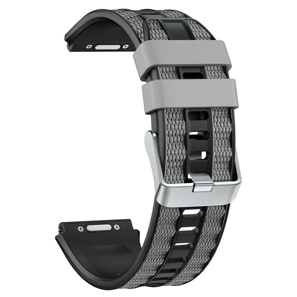 (Black / Grey) 22Mm Watch Band For Huawei Watch Ultimate 2 Silicone+Nylon Replacement Strap Black,Grey 6914294845886