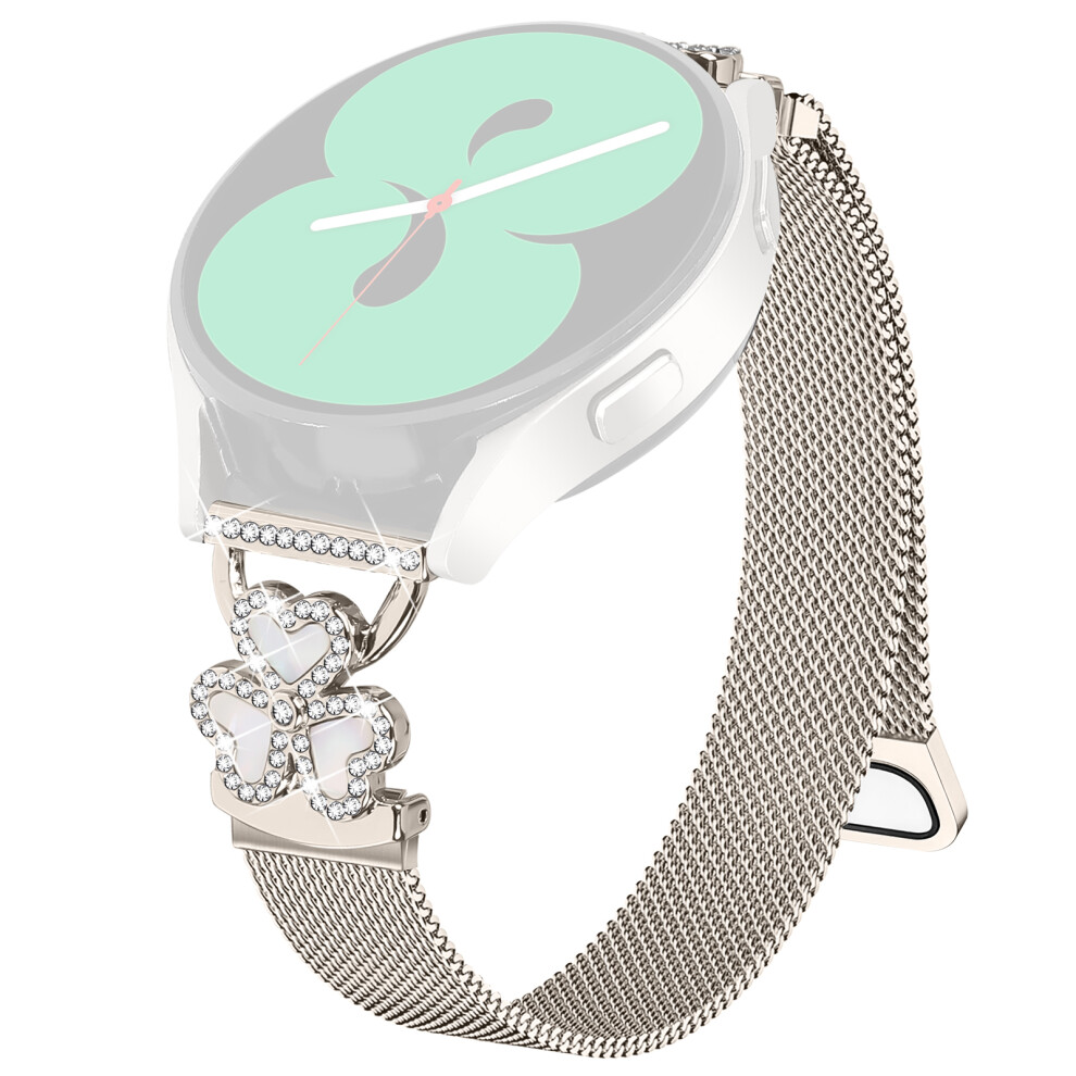 (Starlight+Colorful Shell) Electroplated Milanese Strap For Huami Amazfit Active 2 / Gtr Mini / Bip 3 Pro / Bip 3 Heart Clover Watchband 6914297503363