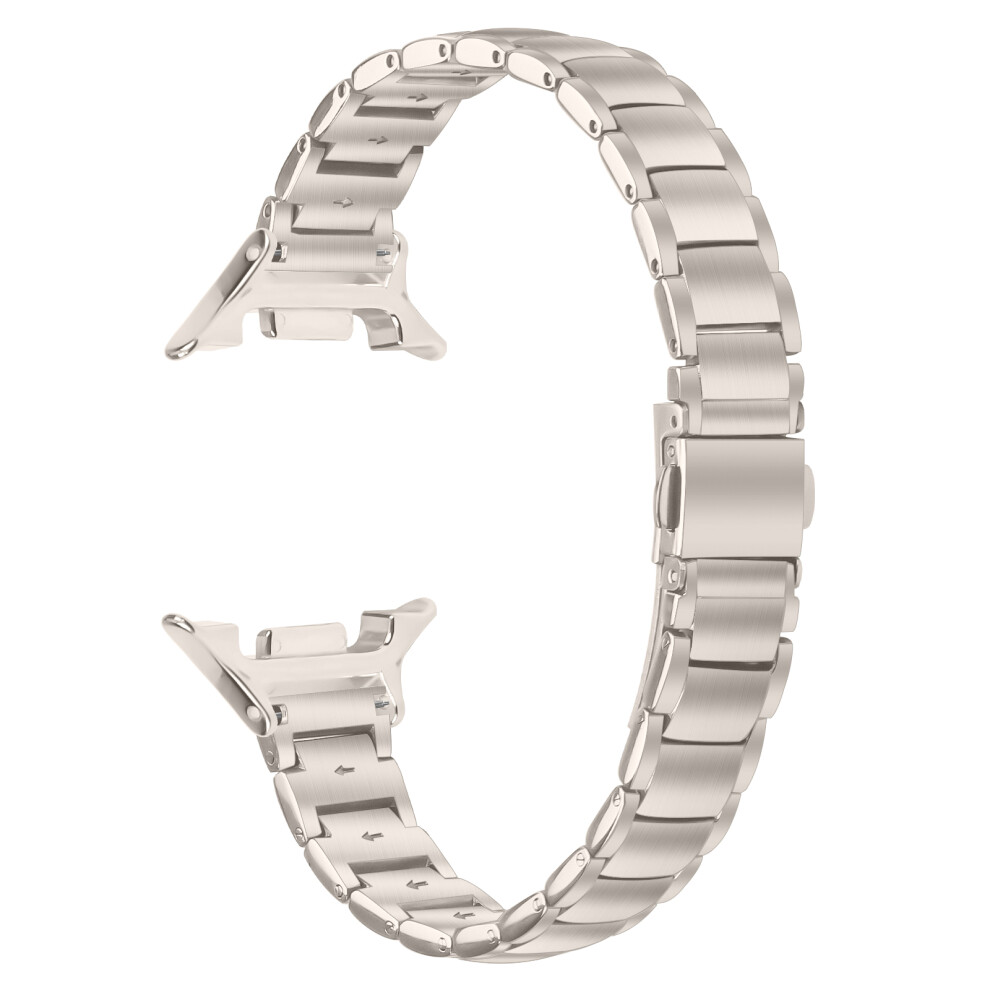 (Starlight) Electroplated Stainless Steel Band For Samsung Galaxy Watch8 44Mm / 40Mm / Watch8 Classic 46Mm Faux Three-Bead Watch Str 6914292953194