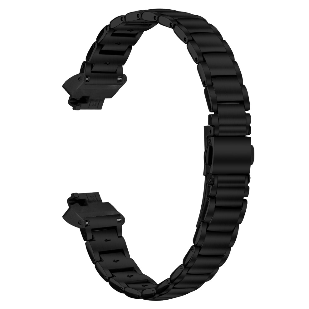 (Black) Electroplated Stainless Steel Band For Fitbit Inspire / Inspire 2 / Inspire Hr Faux Three-Bead Watch Strap Black 6914292529238