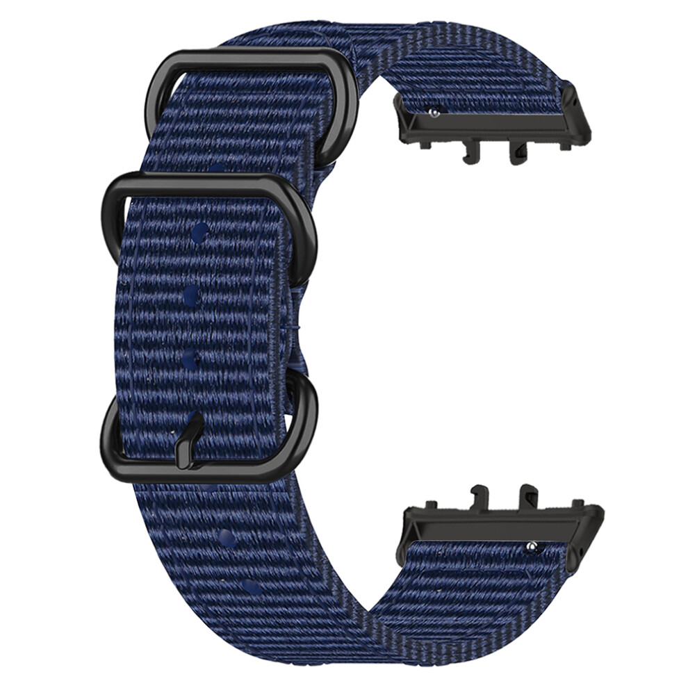 (Blue) For Honor Watch X5 Watch Band Triple Ring Nylon Woven Strap Blue 6914295251303