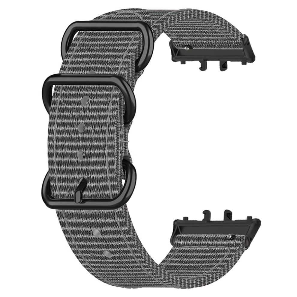 (Grey) For Honor Watch X5 Watch Band Triple Ring Nylon Woven Strap Grey 6914293218711