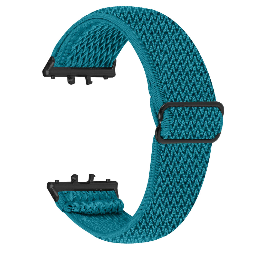 (Blue) For Honor Watch X5 Watch Band Wave Pattern Nylon Woven Strap With Black Connector Blue,Black 6914290267811