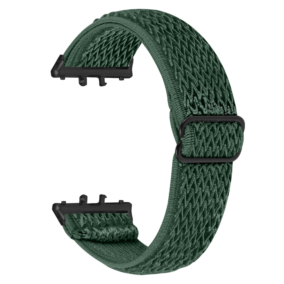 (Army Green) For Honor Watch X5 Watch Band Wave Pattern Nylon Woven Strap With Black Connector Green,Black 6914298132791