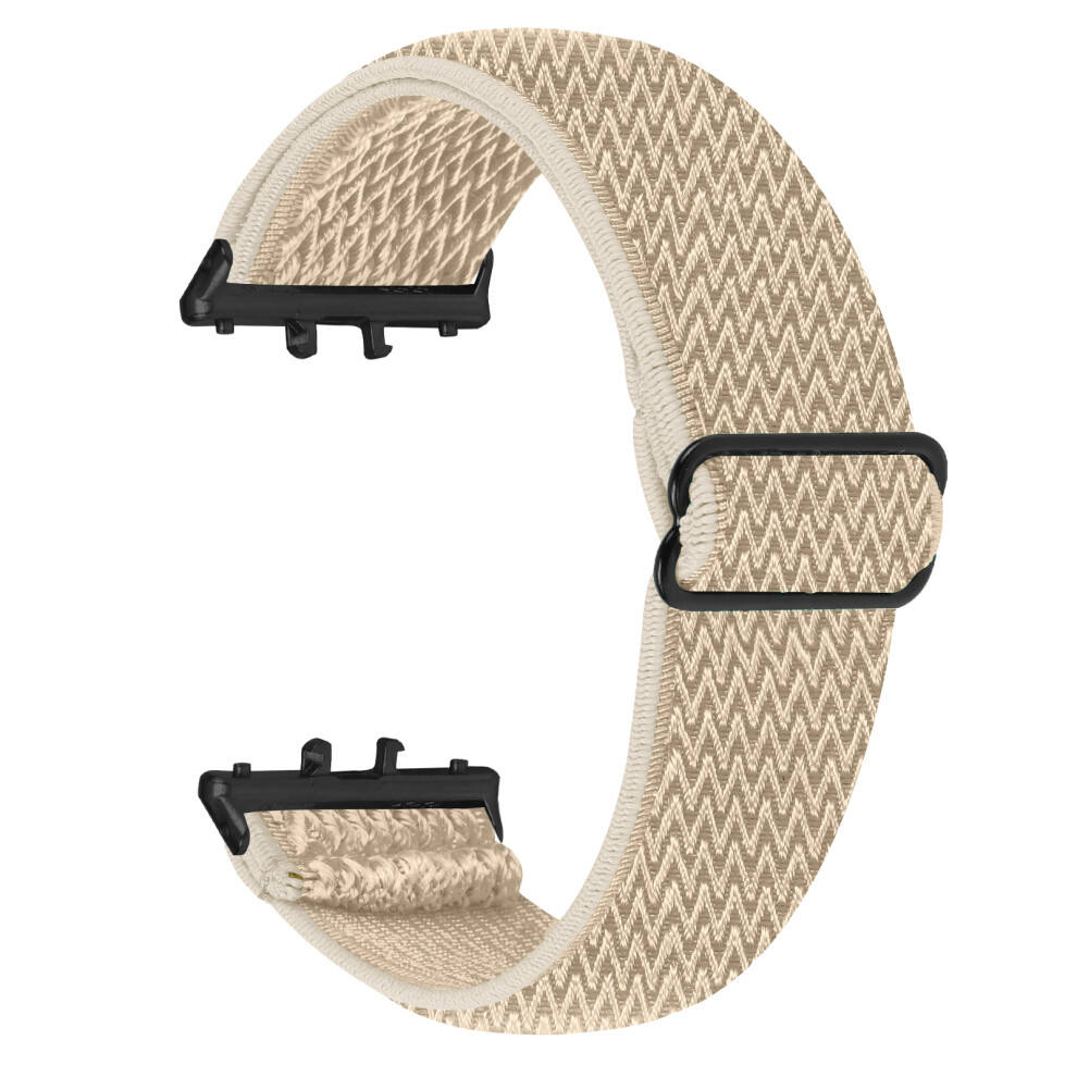 (Apricot) For Honor Watch X5 Watch Band Wave Pattern Nylon Woven Strap With Connector Black 6914299970873