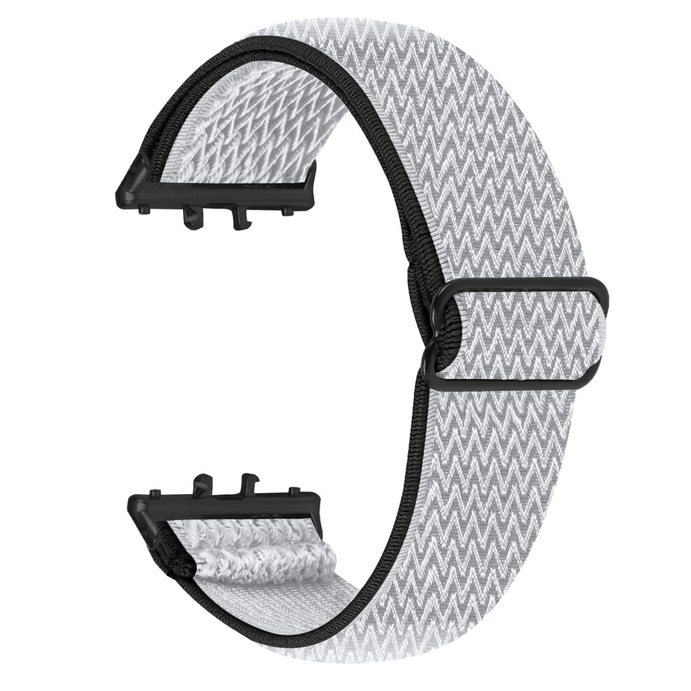 (Black / White) For Honor Watch X5 Watch Band Wave Pattern Nylon Woven Strap With Black Connector White,Black 6914296096873
