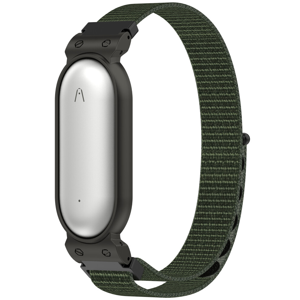 (Army Green / Black) Nylon Band With Metal Frame Case For Plaud Notepin Ai Wearable Voice Recorder Magic Tape Strap Green,Black 6914294451681