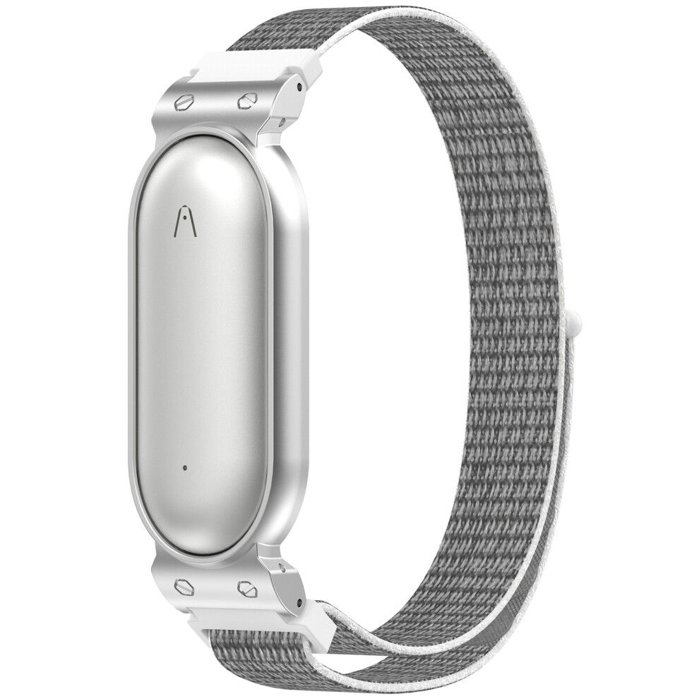 (Grey / Silver) Nylon Band With Metal Frame Case For Plaud Notepin Ai Wearable Voice Recorder Magic Tape Strap Silver,Grey 6914292168956
