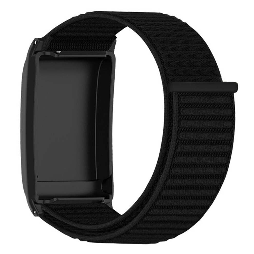 (Black) Wrist Strap For Whoop 5.0 Magic Tape Nylon Woven Watch Band Black 6914298163283