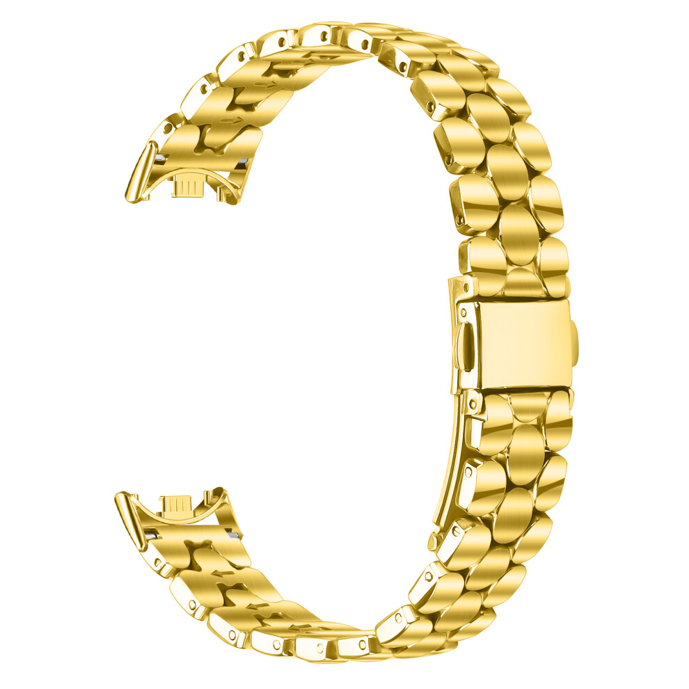 (Gold) Metal Watch Band For Xiaomi Smart Band 10 / 9 / 8 Pearl-Shape Stainless Steel Electroplating Wrist Strap Gold 6914296988819