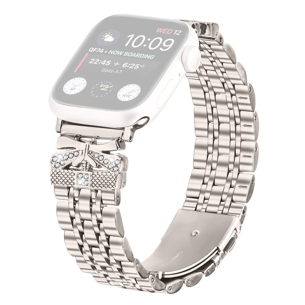 (Starlight) Watch Strap For Apple Watch Series 11 10 42Mm / 9 8 7 41Mm / Se3 Se2 Se 6 5 4 40Mm / 3 2 1 38Mm Rhinestone Butterfly Dec 6914292093319