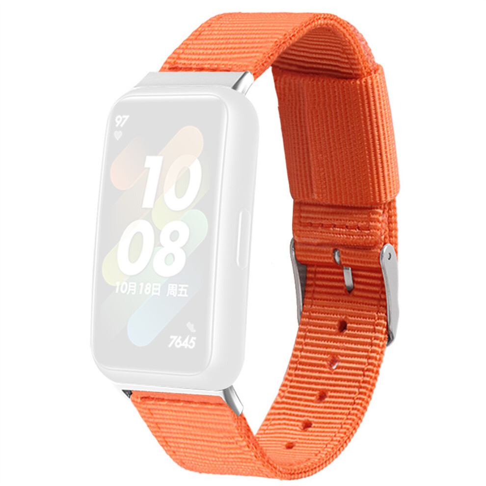 (Orange) For Honor Band 10 / 9 Woven Nylon Watch Band Pin Buckle Strap Orange 6914298104163