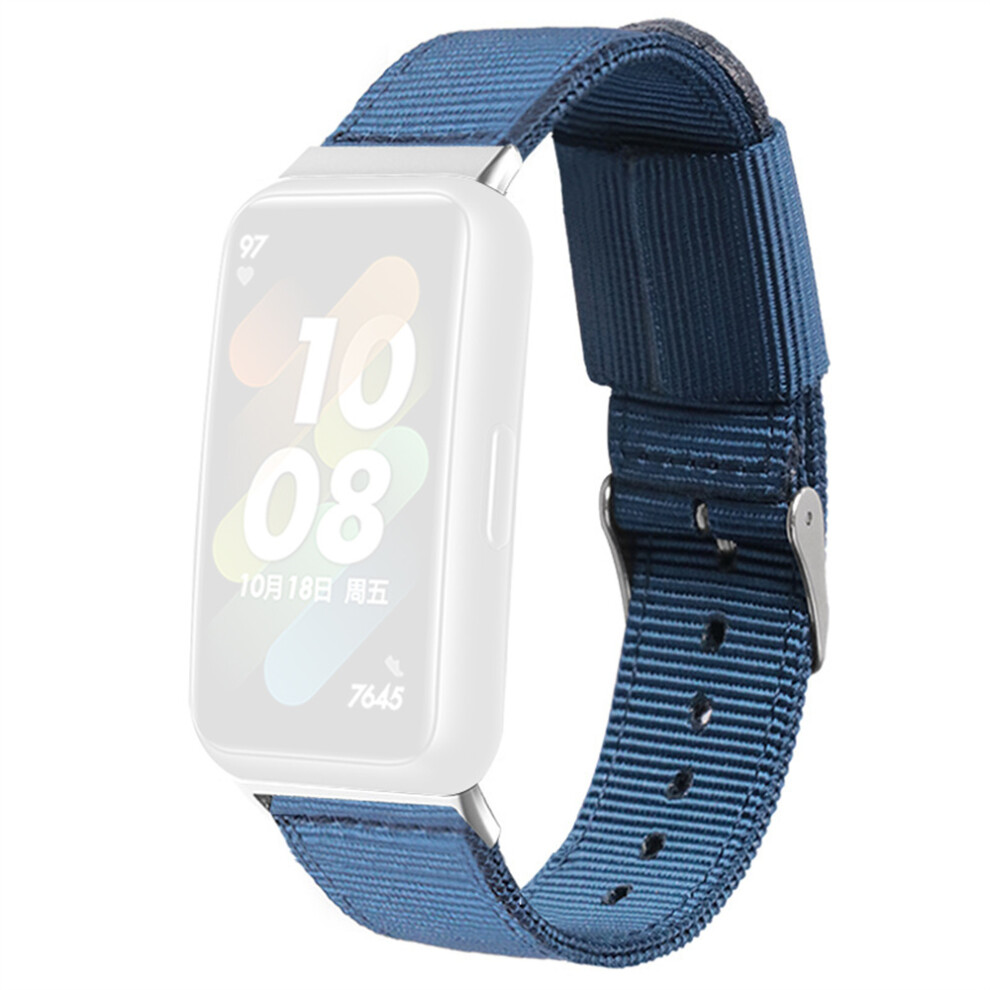 (Blue) For Honor Band 10 / 9 Woven Nylon Watch Band Pin Buckle Strap Blue 6914299229889