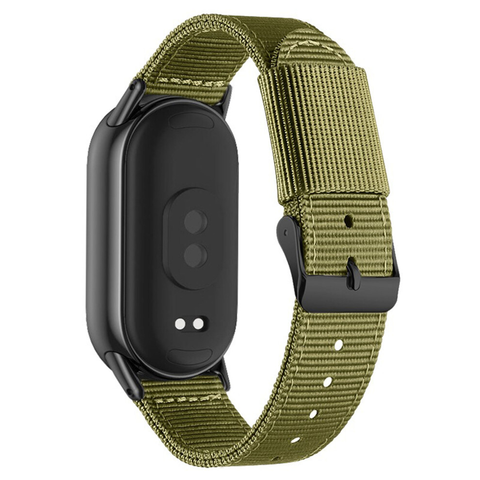 (Army ) For Xiaomi Smart Band 10 / 9 / 8 Woven Nylon Watch Band Pin Buckle Strap Green 6914298466605