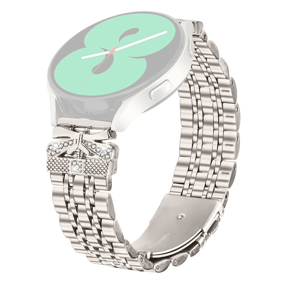 (Starlight) Watch Strap For Samsung Galaxy Watch3 41Mm / Active2 44Mm / 40Mm Rhinestone Butterfly Decor Stainless Steel Band 6914290967919