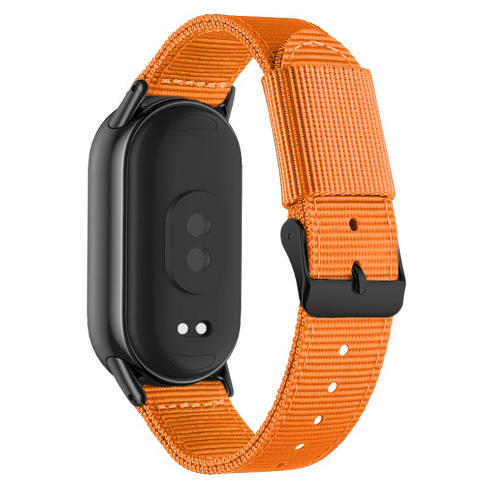 (Orange) For Xiaomi Smart Band 10 / 9 / 8 Woven Nylon Watch Band Pin Buckle Strap Orange 6914293534439