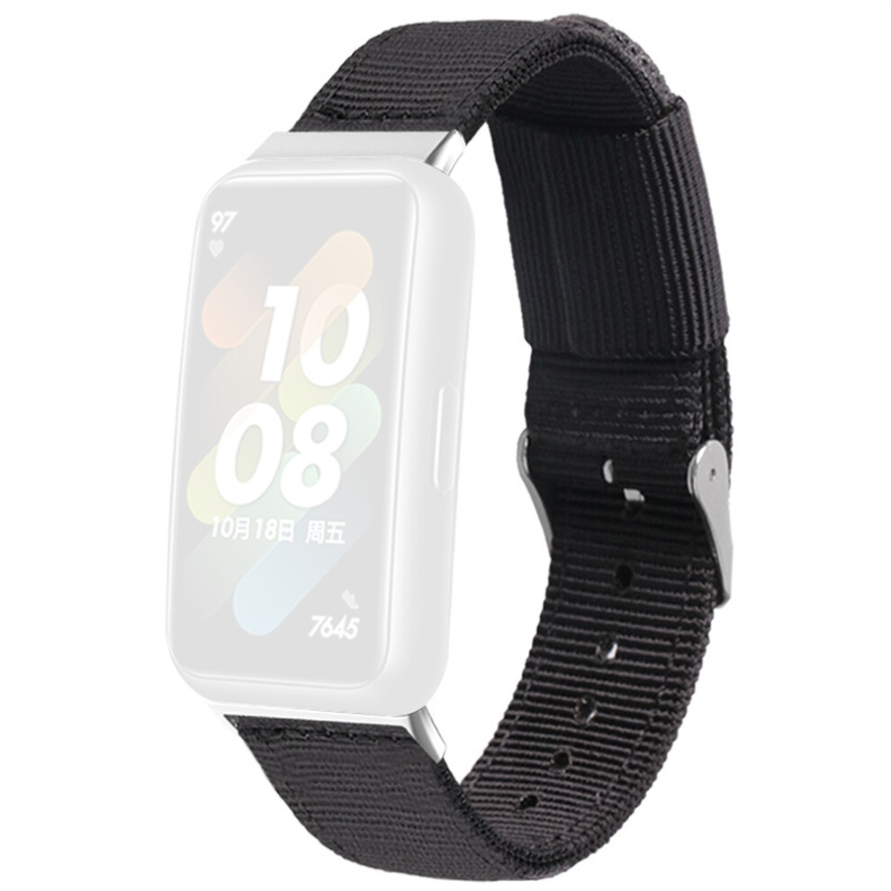 (Black) For Honor Band 10 / 9 Woven Nylon Watch Band Pin Buckle Strap Black 6914290135578