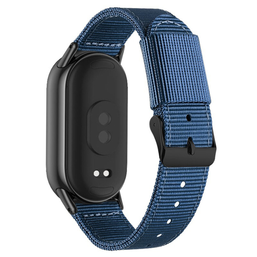 (Blue) For Xiaomi Smart Band 10 / 9 / 8 Woven Nylon Watch Band Pin Buckle Strap Blue 6914295152877