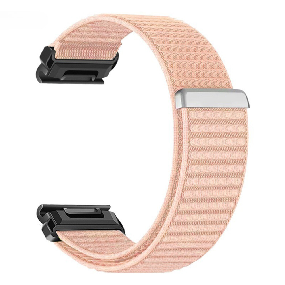 (Pink) 26Mm Wrist Strap For Garmin Fenix 7X / 7X Pro / 6X / 6X Pro / 5X Plus Magic Tape Nylon Woven Watch Band Pink 6914292438592