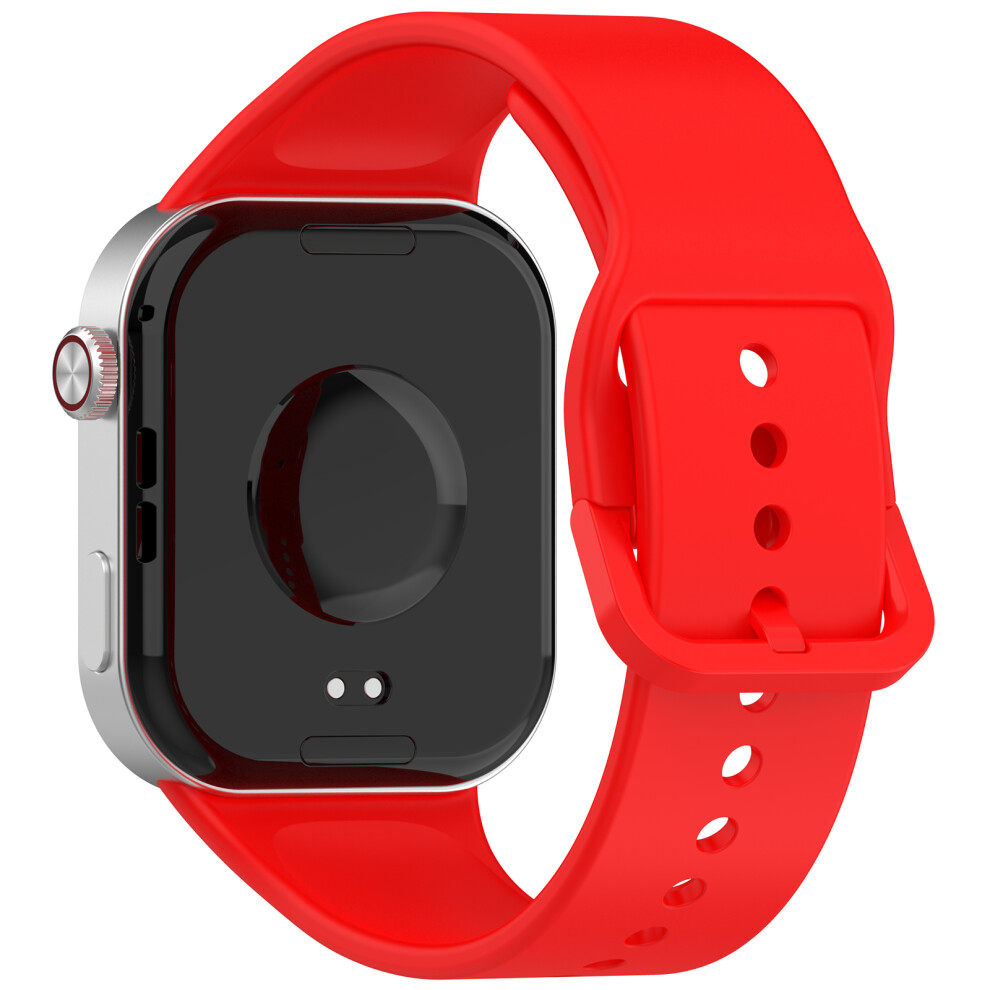 (Red) For Xiaomi Mi Watch 6 Silicone Watch Band Replacement Strap Pin Buckle Wristband Red 6914295534871