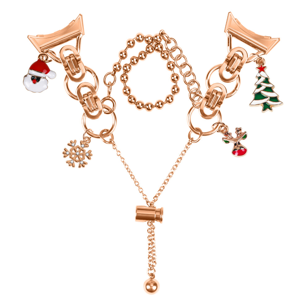 (Rose ) Electroplated Double Chain Link Metal Strap For Google Pixel Watch 3 41Mm / Watch 2 / Watch Drawstring Adjustable Watch Gold 6914299285182