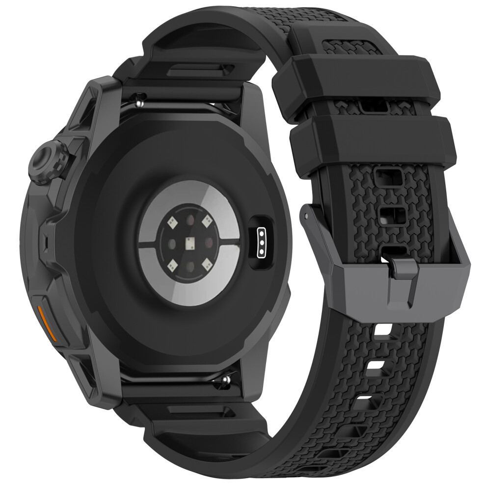 (Black) 24Mm Armor Watch Band For Coros Nomad / Garmin Venu X1 / Ticwatch Atlas Adjustable Silicone Strap Black 6914292382666