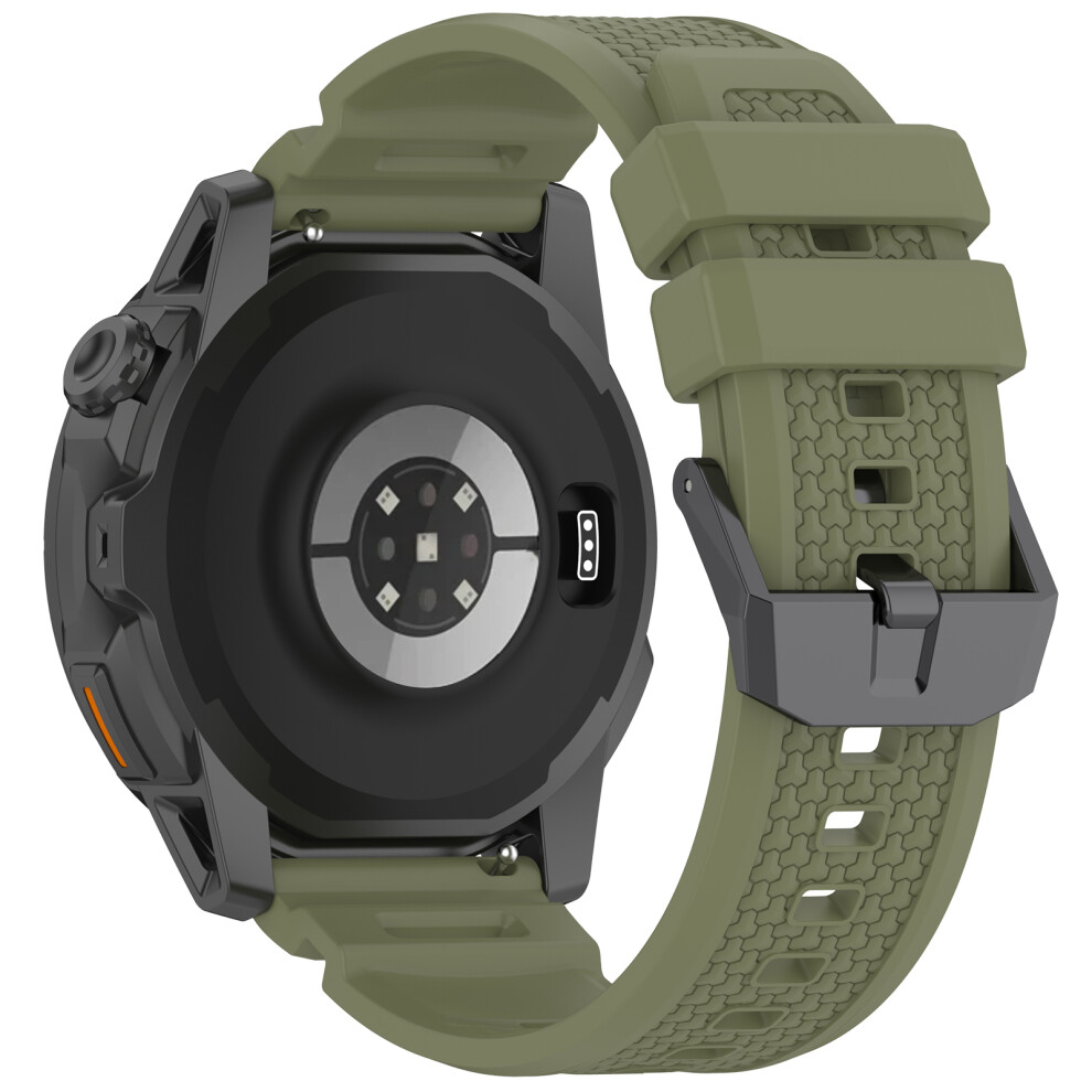 (Green) 24Mm Armor Watch Band For Coros Nomad / Garmin Venu X1 / Ticwatch Atlas Adjustable Silicone Strap Green 6914296318548