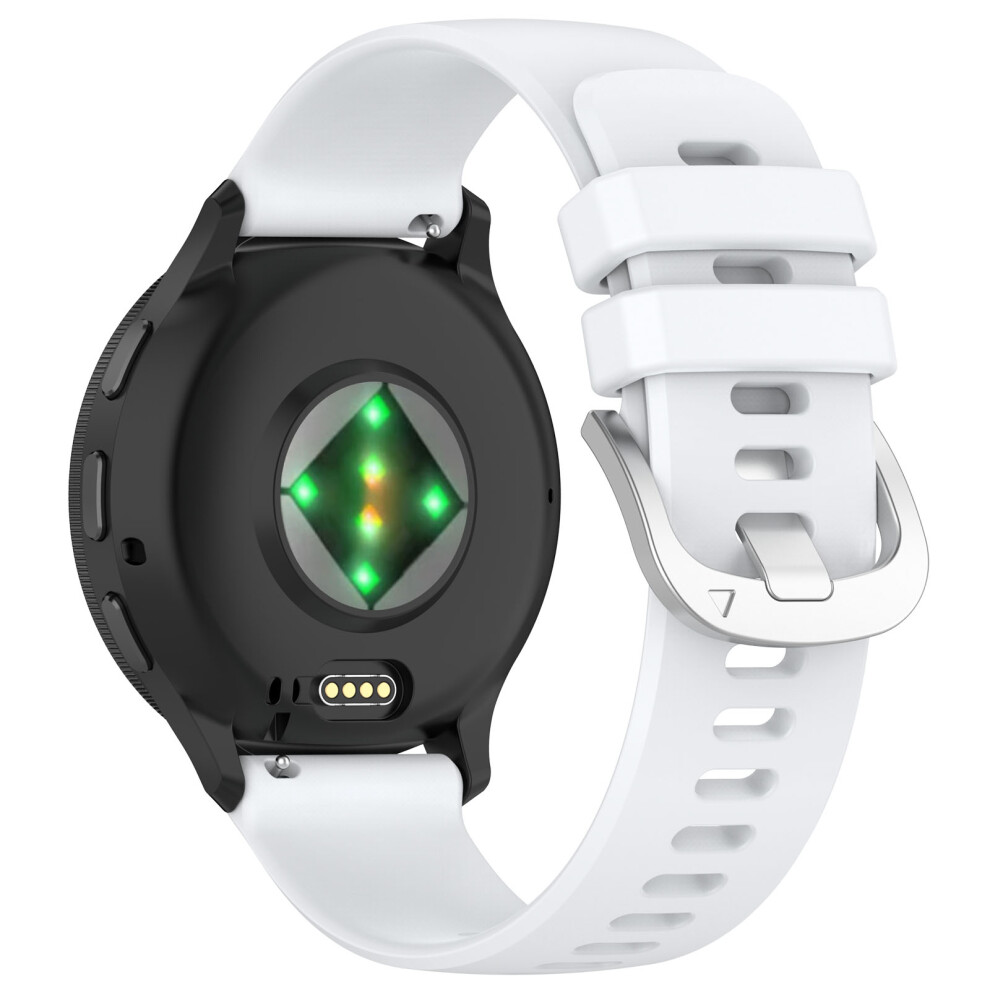 (White) 20Mm Glossy Watch Band For Garmin Forerunner 570 42Mm / Forerunner 245 / Approach S50 Adjustable Silicone Strap White 6914298196649