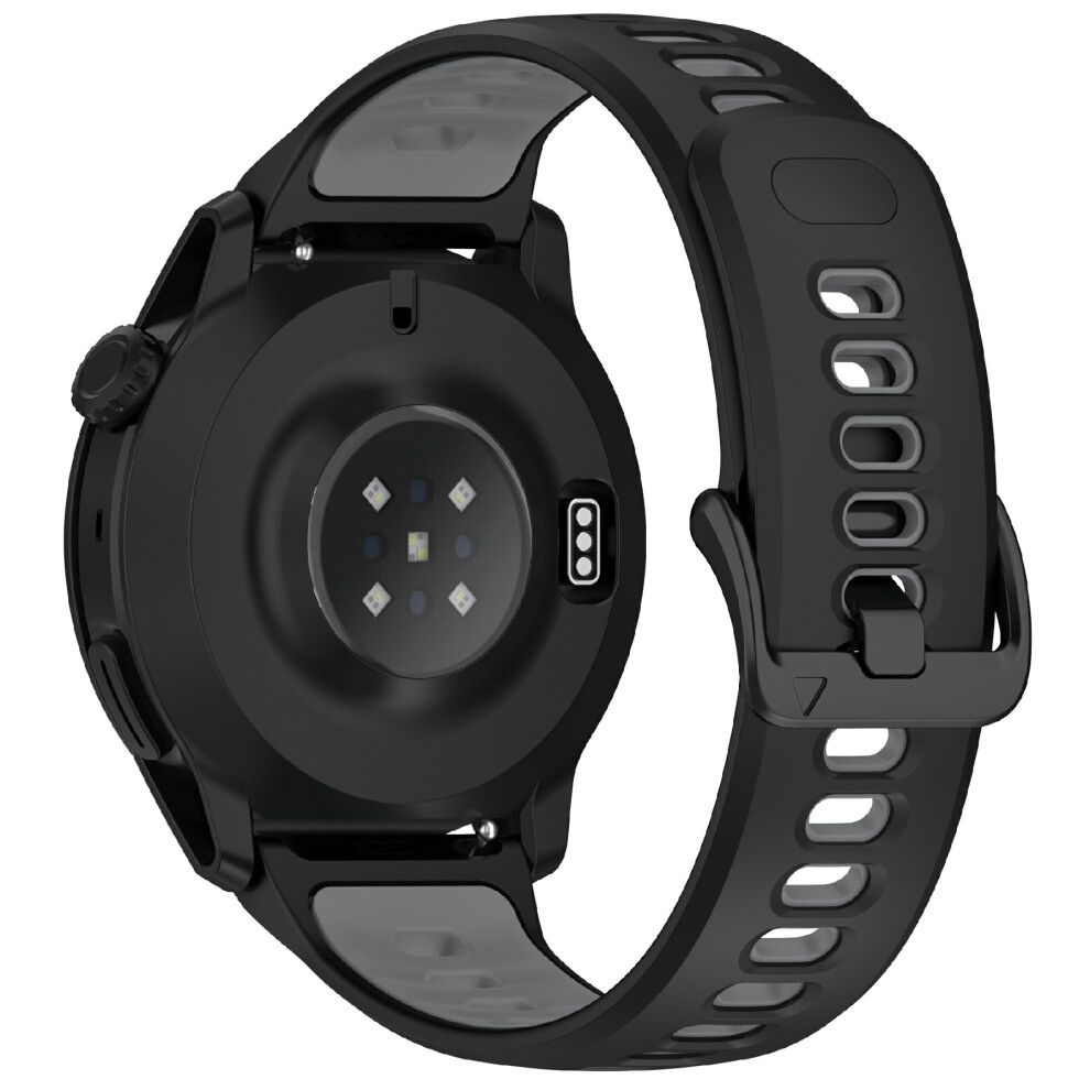 (Black / Grey) 22Mm Dual Color Silicone Strap For Coros Pace 4 Quick Release Watch Band With Snap Button Black,Grey 6914293023575