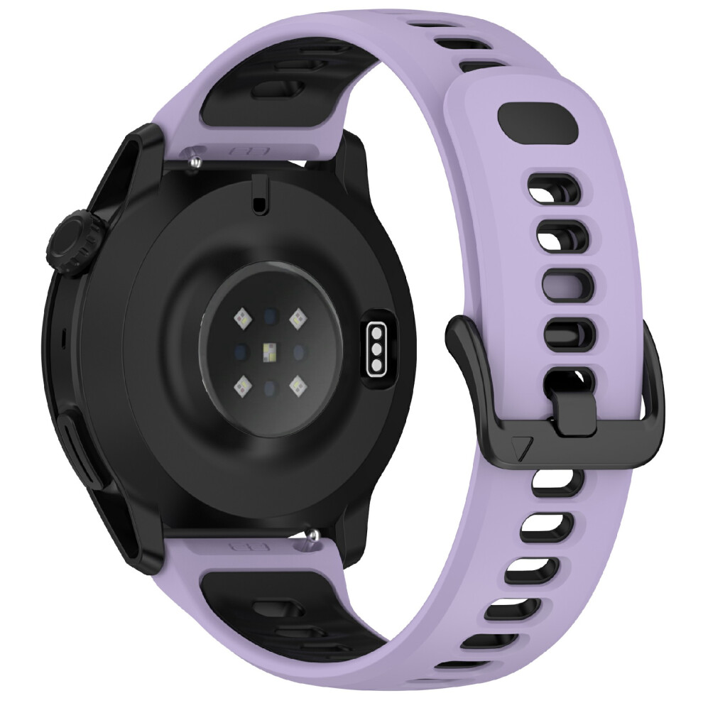 (Purple / Black) 22Mm Dual Color Silicone Strap For Coros Pace 4 Quick Release Watch Band With Snap Button Black,Purple 6914291088095