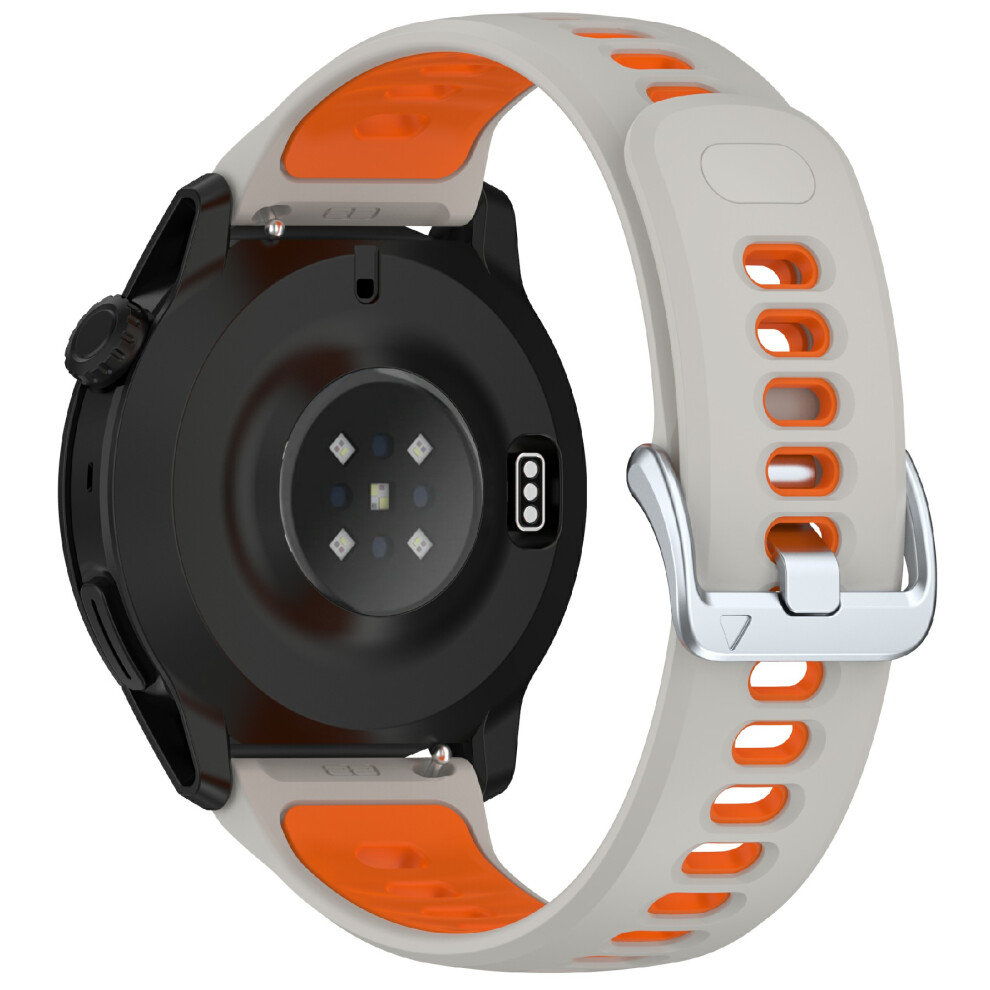 (Sand / ) 22Mm Dual Color Silicone Strap For Coros Pace 4 Quick Release Watch Band With Snap Button Orange 6914290715176