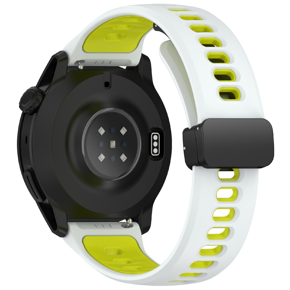 ( / Lime) 22Mm Magnetic Buckle Dual Color Silicone Strap For Coros Pace 4 / 3 / Apex 4 42Mm / Apex 2 Pro / Apex Pro / Apex 46Mm Qu White 6914295143035