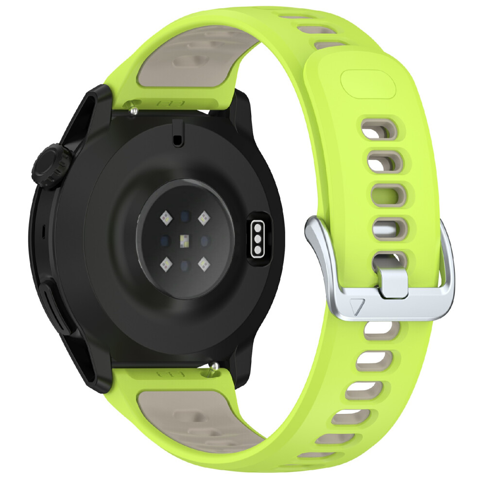(Lime / Sand) 22Mm Dual Color Silicone Strap For Coros Pace 4 Quick Release Watch Band With Snap Button 6914293997265
