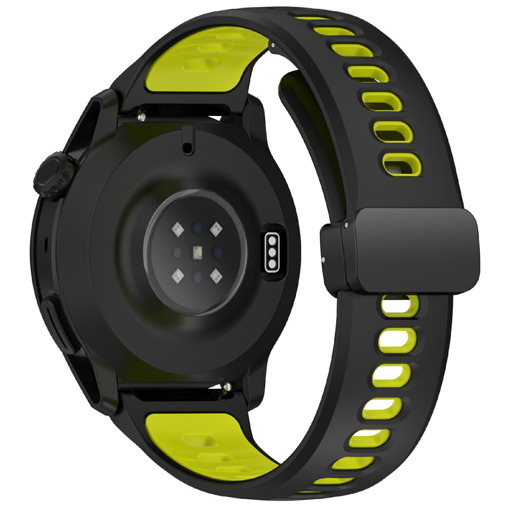 ( / Lime) 22Mm Magnetic Buckle Dual Color Silicone Strap For Coros Pace 4 / 3 / Apex 4 42Mm / Apex 2 Pro / Apex Pro / Apex 46Mm Qu Black 6914299786870