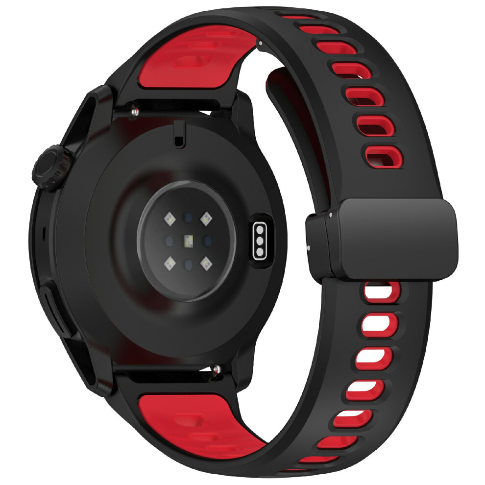 (Black / Red) 22Mm Magnetic Buckle Dual Color Silicone Strap For Coros Pace 4 / 3 / Apex 4 42Mm / Apex 2 Pro / Apex Pro / Apex 46Mm Qu Black,Red 6914294315433