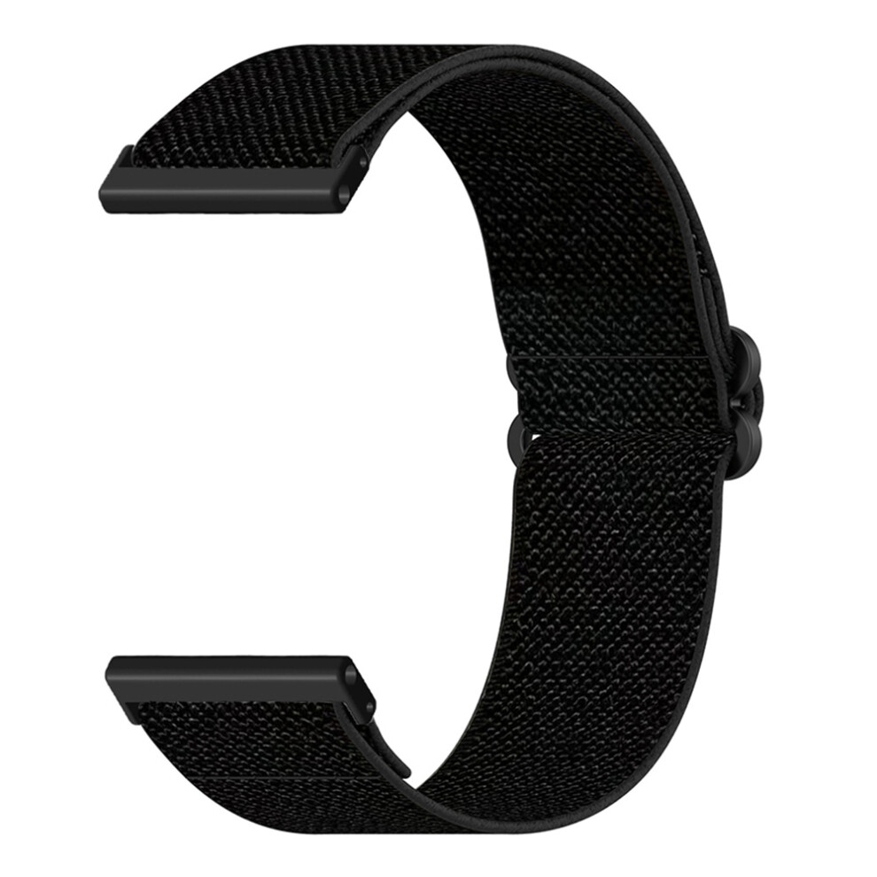 (Black) 24Mm Elastic Wrist Strap For Coros Nomad / Apex 46Mm Nylon Braided Watch Band With Slide Clasp Black 6914297922768