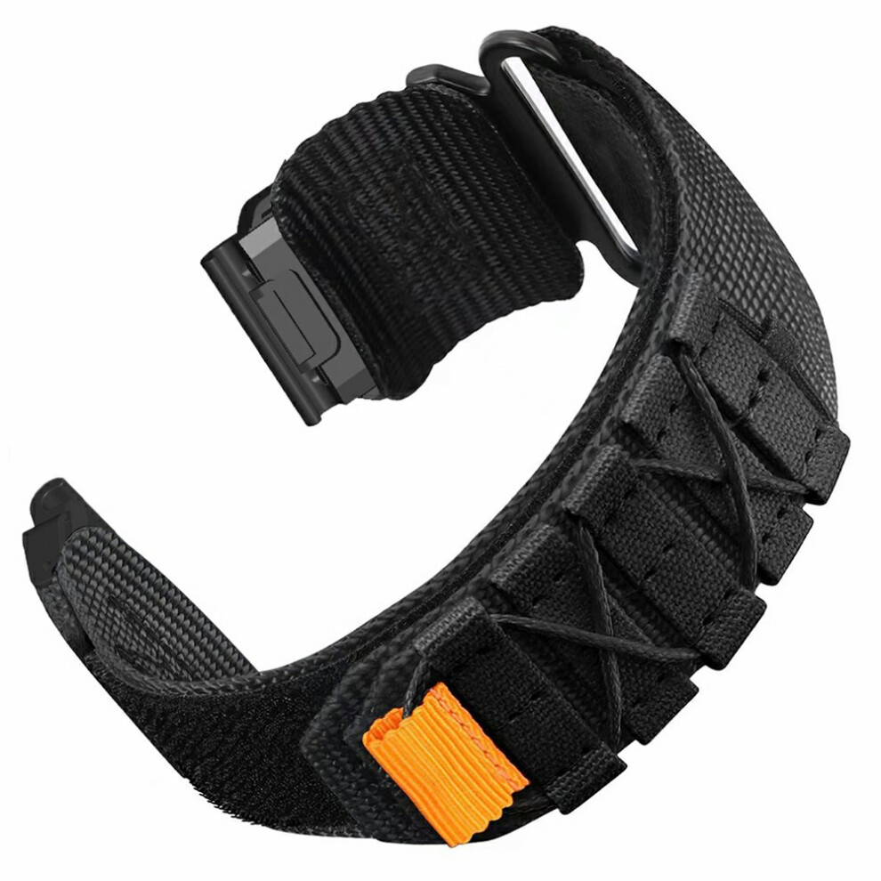(Black) For Huami Amazfit T-Rex Ultra 2 26Mm Nylon Watch Band Magic Tape Strap Military Style Black 6914297551036