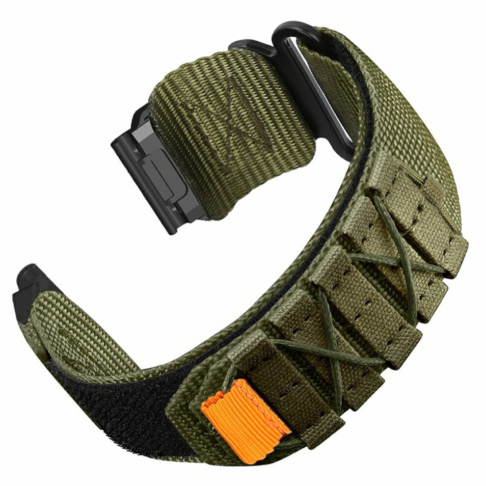 (Army ) For Huami Amazfit T-Rex Ultra 2 26Mm Nylon Watch Band Magic Tape Strap Military Style Green 6914292037139