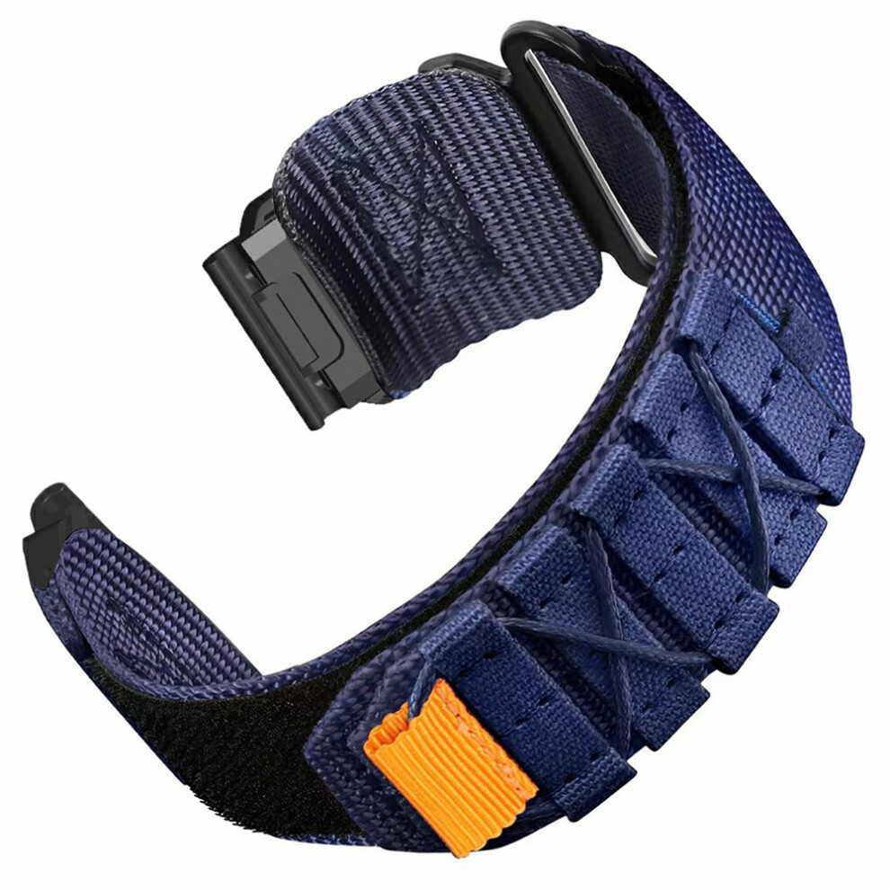 (Midnight ) For Huami Amazfit T-Rex Ultra 2 26Mm Nylon Watch Band Magic Tape Strap Military Style Blue 6914290637188