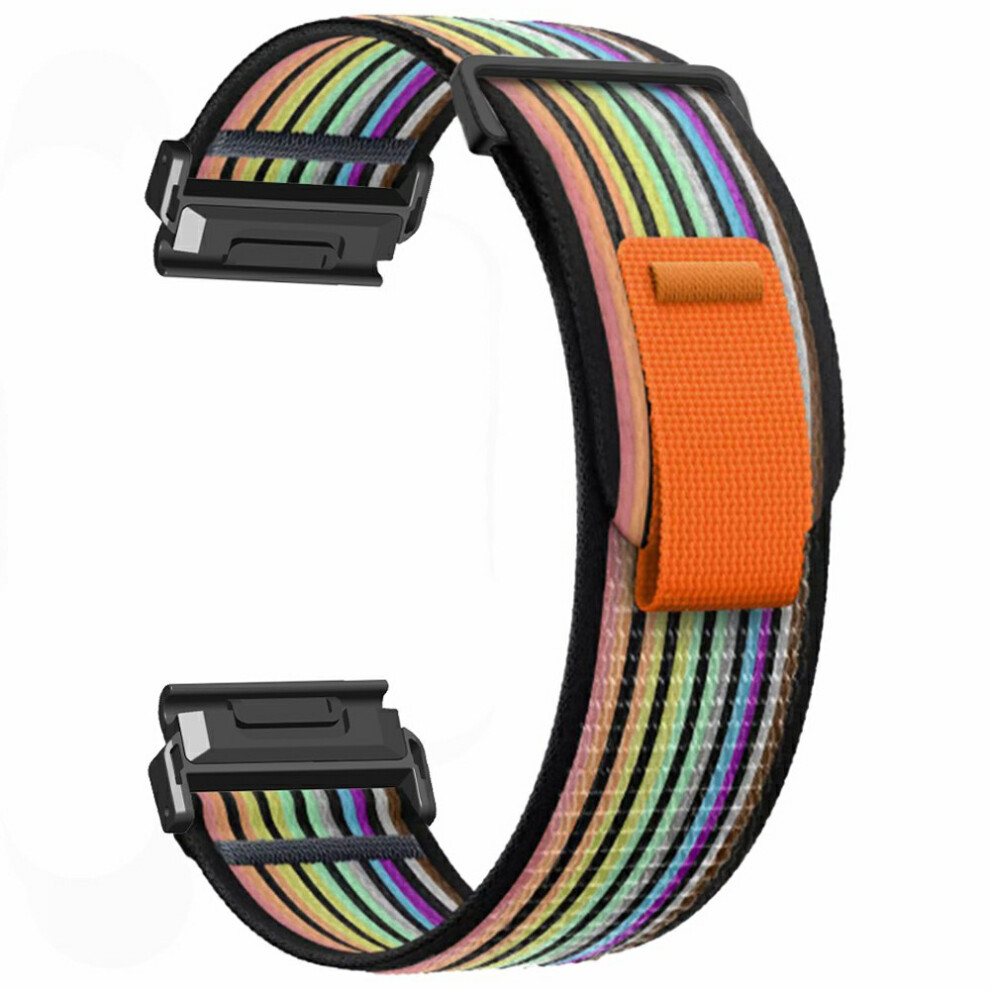 ( / Rainbow / Connector) For Huami Amazfit T-Rex Ultra 2 26Mm Nylon Watch Strap Loop Fastener Wrist Band With Pc Connector Black 6914290810888