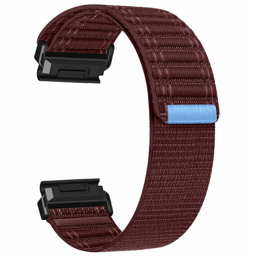 (Wine Red / Black) For Huami Amazfit T-Rex Ultra 2 26Mm Wave Pattern Watch Band Replacement Nylon Strap Black,Red 6914292904134